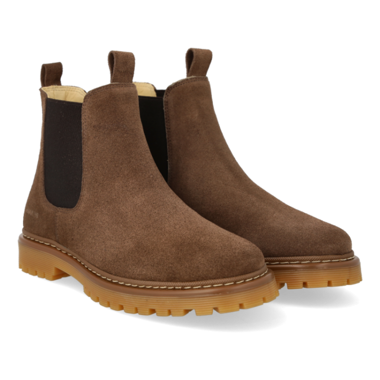 chelsea boot on track sole dark taupe brow