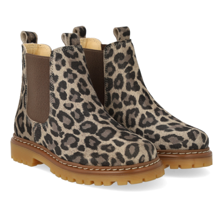 chunky chelsea boot beige leo brown