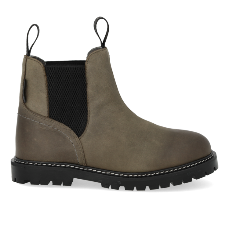 chelsea boot with brogue pat dark olive blac