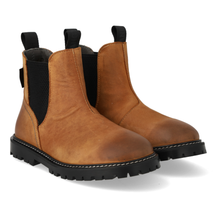 chelsea boot with tex cognac black