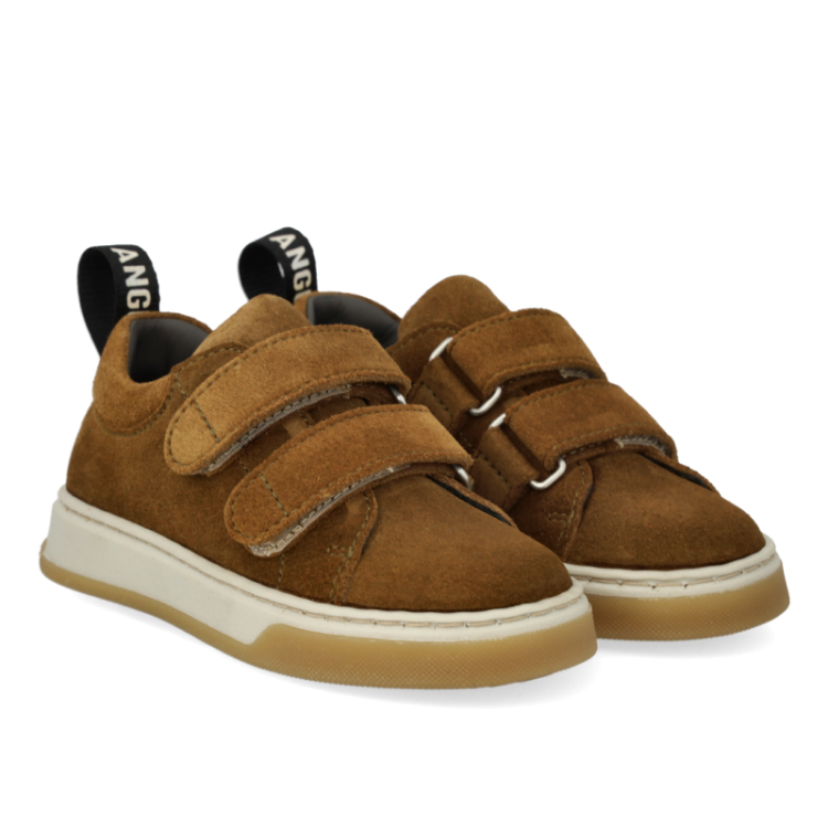 suede sneaker with logo strop mustard