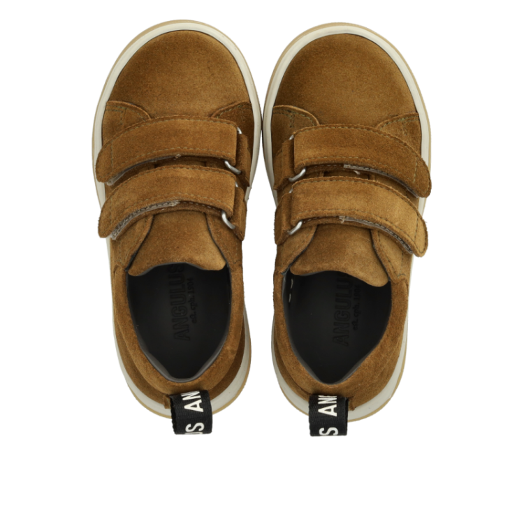 suede sneaker with logo strop mustard
