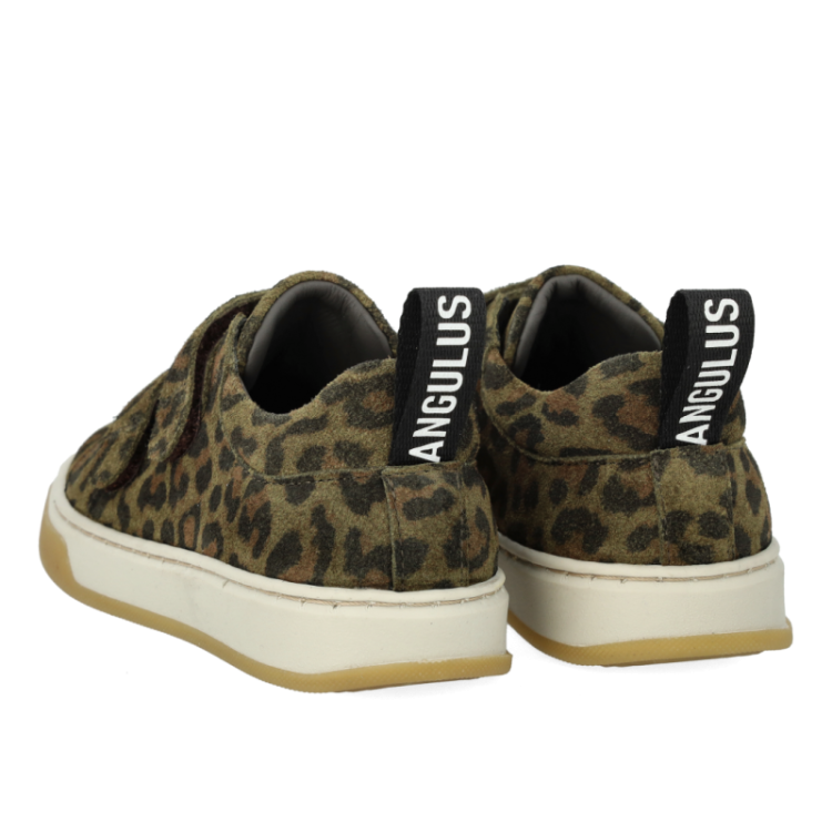 suede sneaker with logo strop green leo