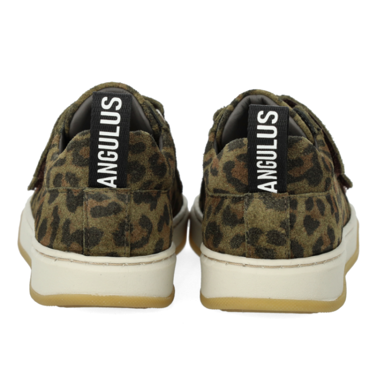 suede sneaker with logo strop green leo
