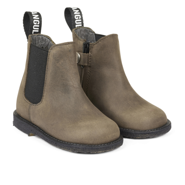 chelsea boot with logo tape dark olive 