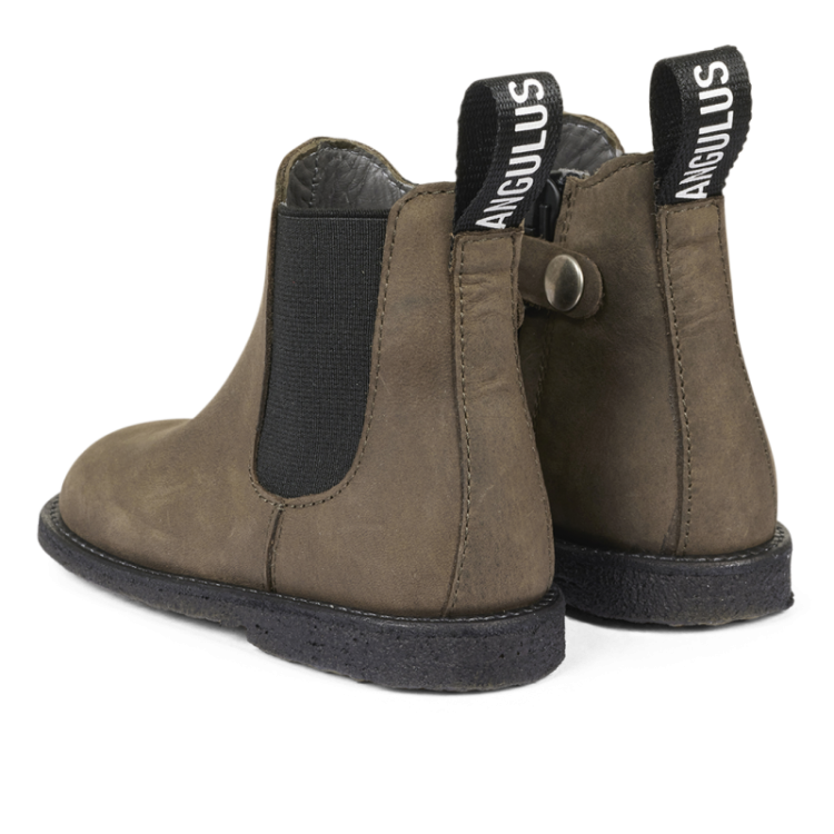 chelsea boot with logo tape dark olive 