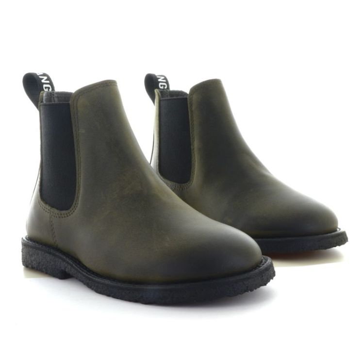 chelsea boot with logo tape dark olive 