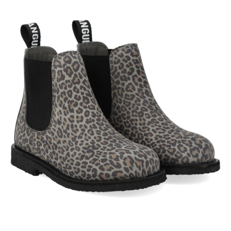chelsea boot with logo tape grey leopard