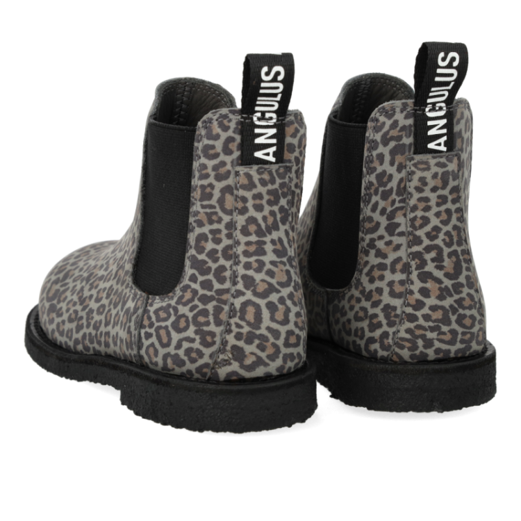 chelsea boot with logo tape grey leopard
