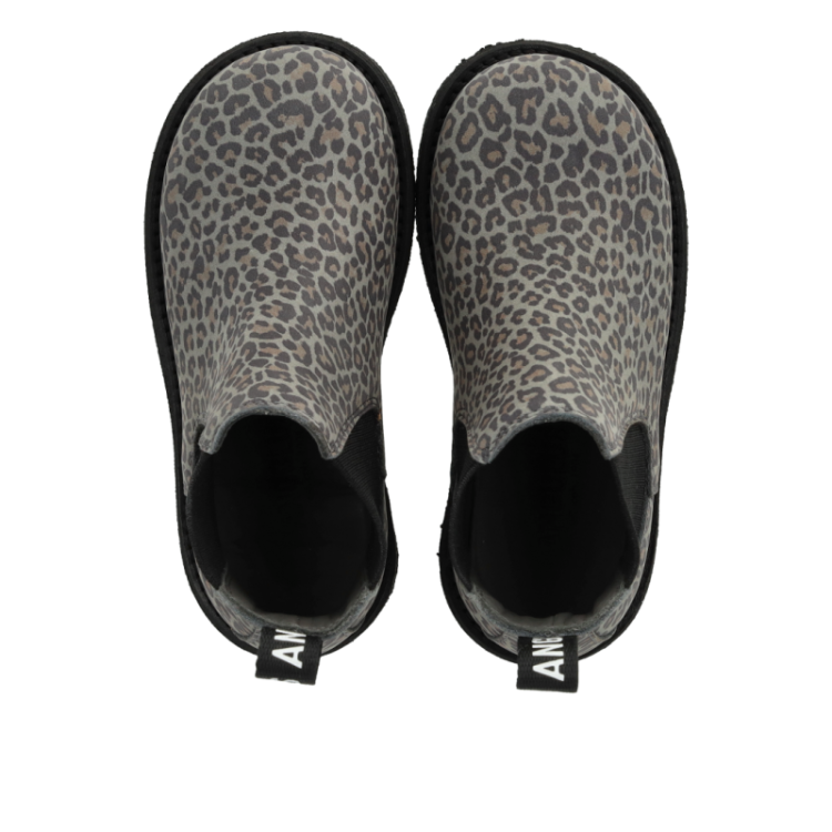 chelsea boot with logo tape grey leopard