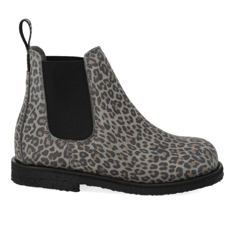 chelsea boot with logo tape grey leopard