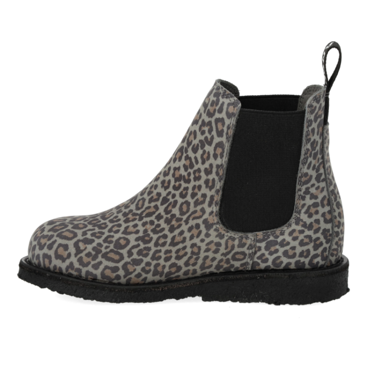 chelsea boot with logo tape grey leopard