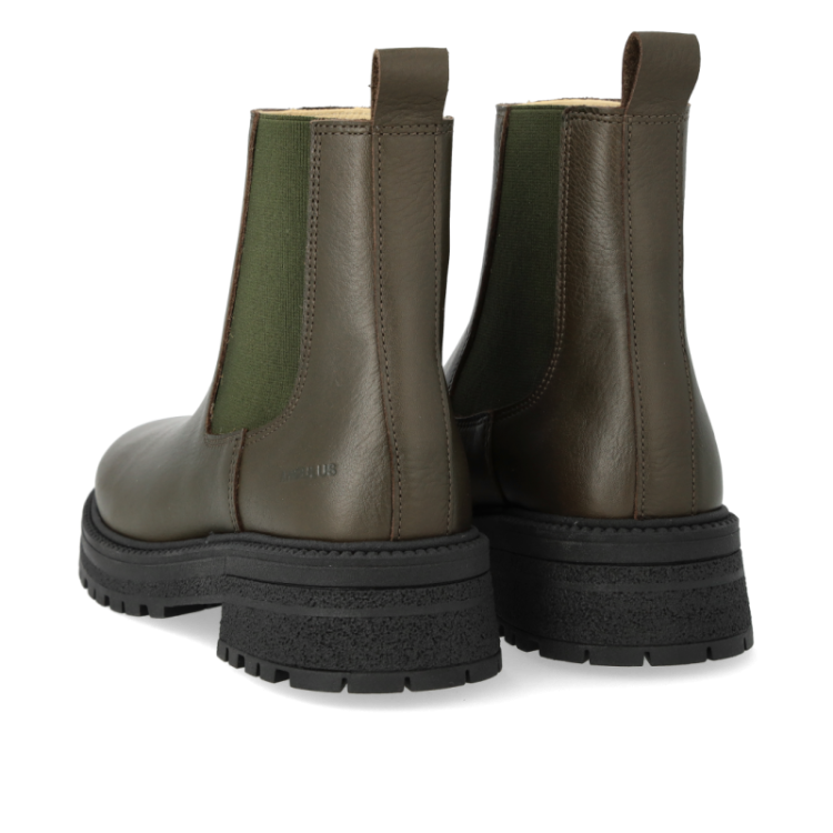 chelsea boot with track sole olive