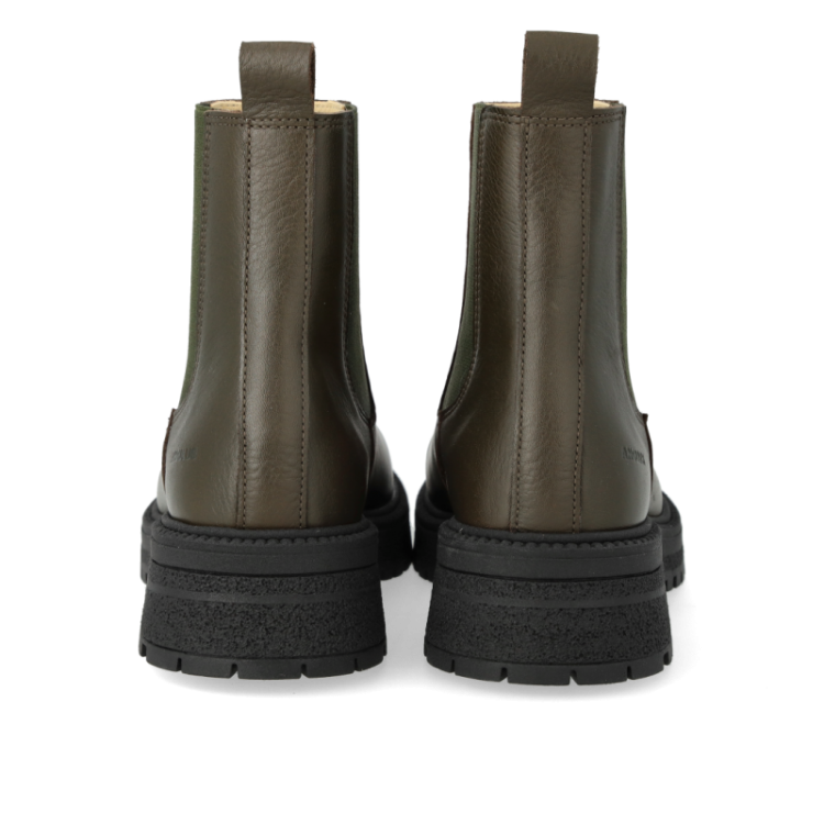 chelsea boot with track sole olive