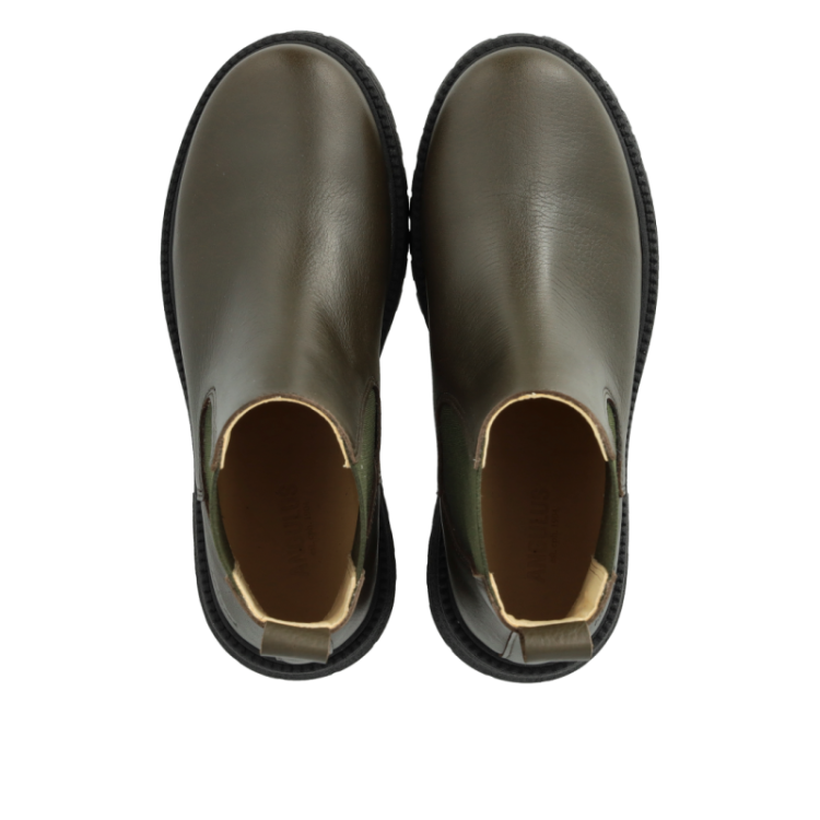 chelsea boot with track sole olive