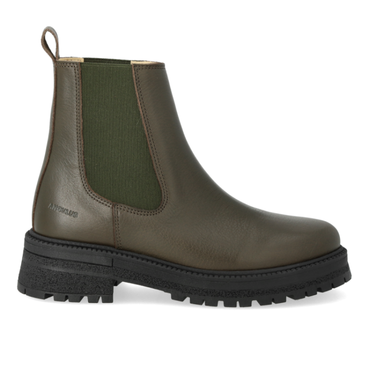 chelsea boot with track sole olive
