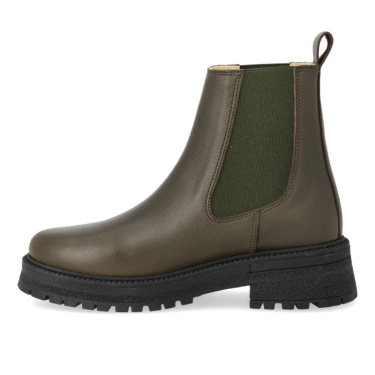 chelsea boot with track sole olive