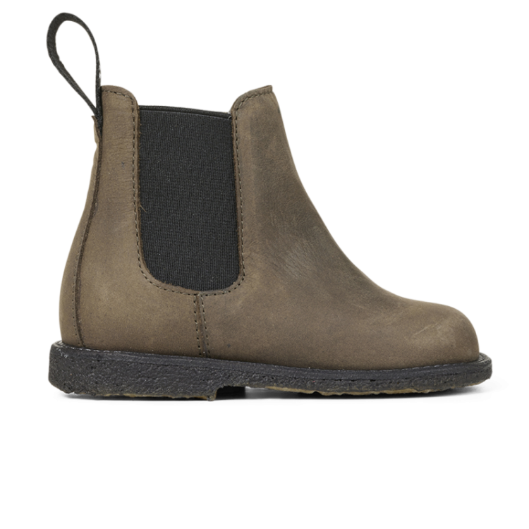 chelsea boot with logo tape dark olive blac
