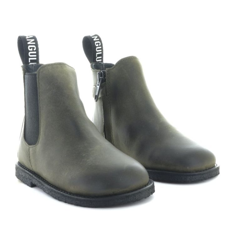 chelsea boot with logo tape dark olive blac