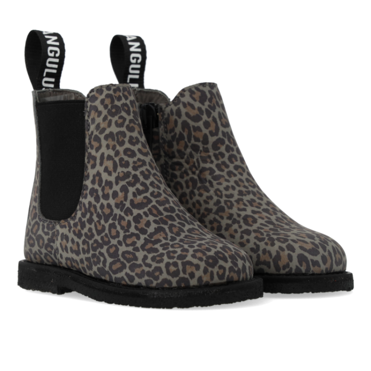 chelsea boot with logo tape grey leopard bl