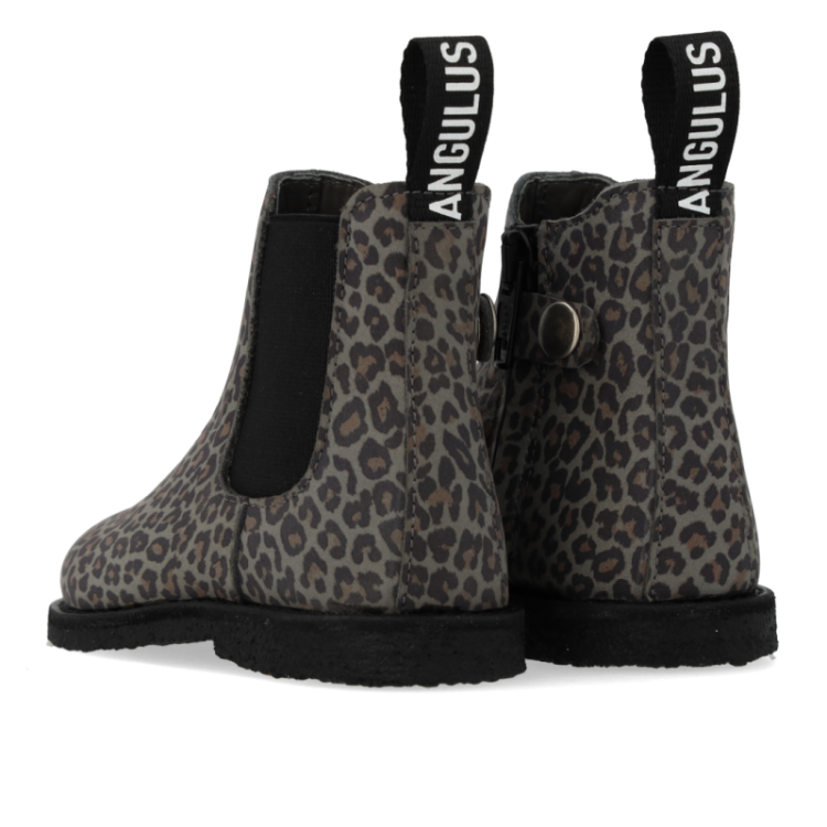 chelsea boot with logo tape grey leopard bl