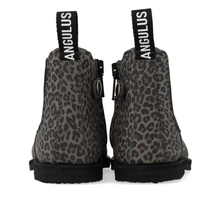 chelsea boot with logo tape grey leopard bl