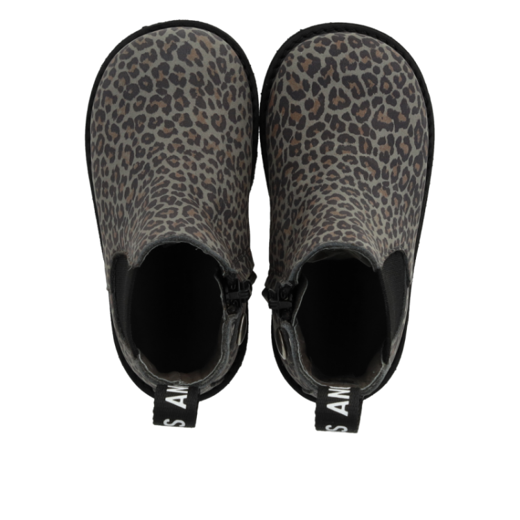 chelsea boot with logo tape grey leopard bl
