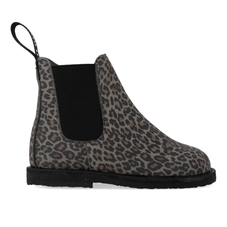 chelsea boot with logo tape grey leopard bl