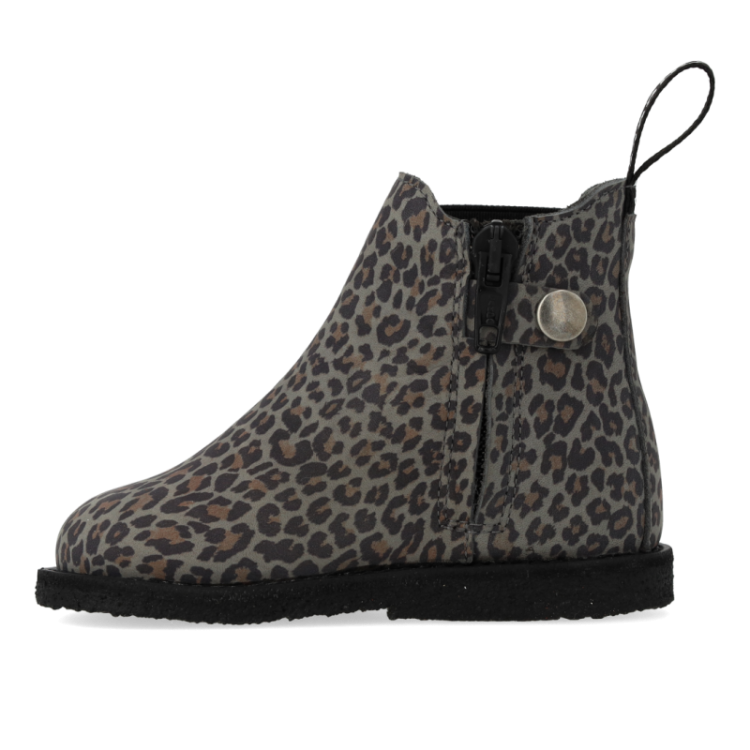 chelsea boot with logo tape grey leopard bl