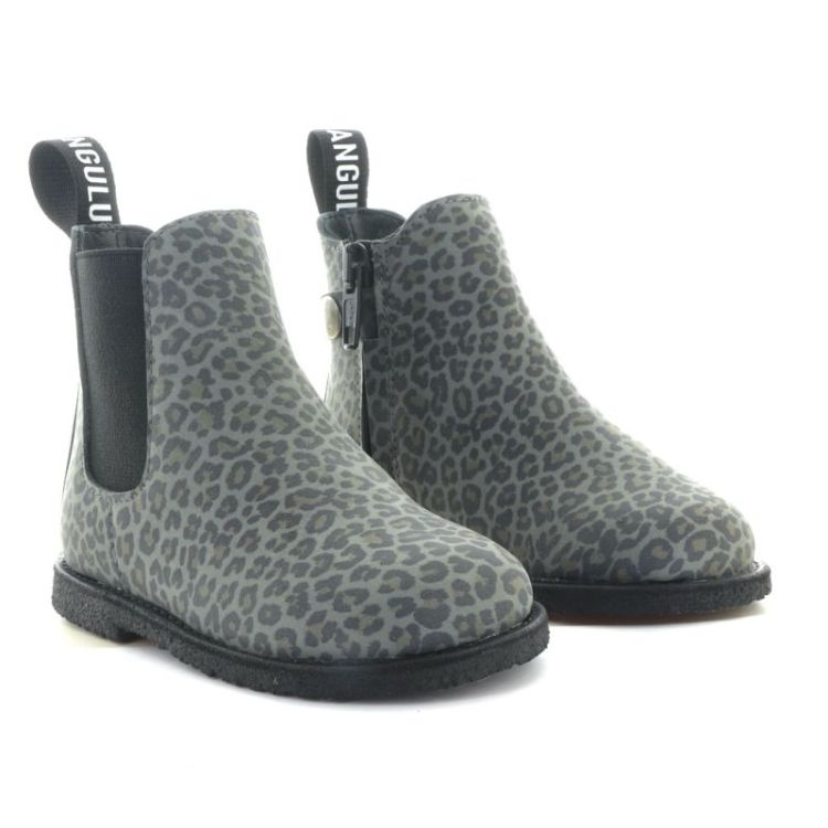 chelsea boot with logo tape grey leopard bl