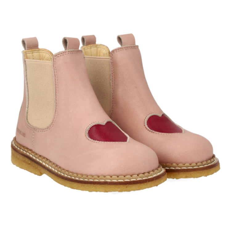 chelsea boot with heart rosebud berry
