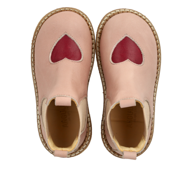 chelsea boot with heart rosebud berry