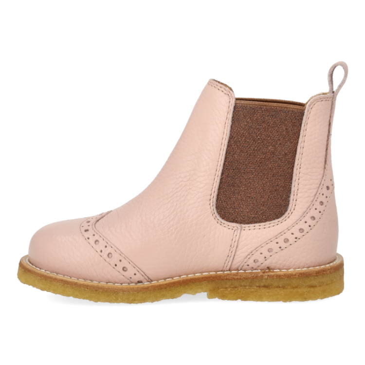 chelsea boot with brogue rosebud cognac
