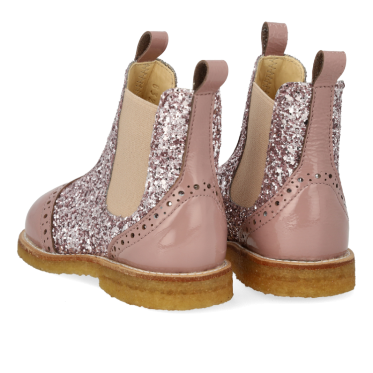 chelsea boot w brogue lace pat faded rose