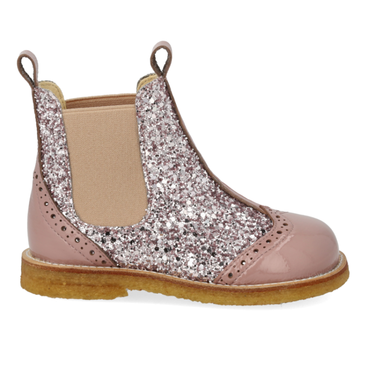 chelsea boot w brogue lace pat faded rose