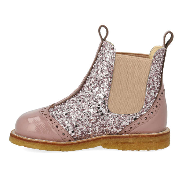 chelsea boot w brogue lace pat faded rose