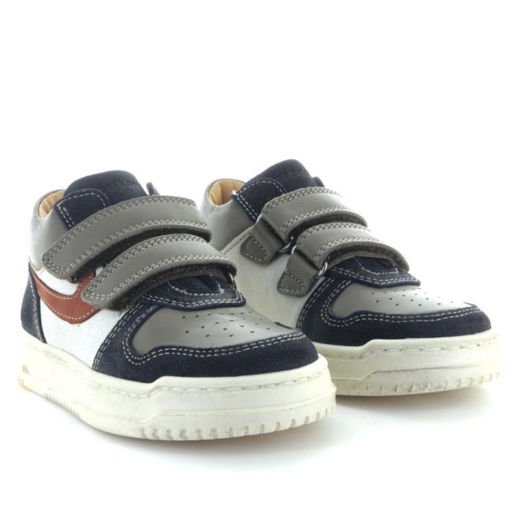 mid sneaker bianco blu