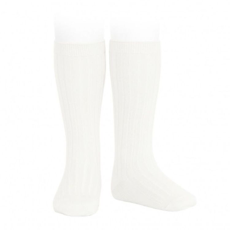 basic rib knee high socks 202 cream