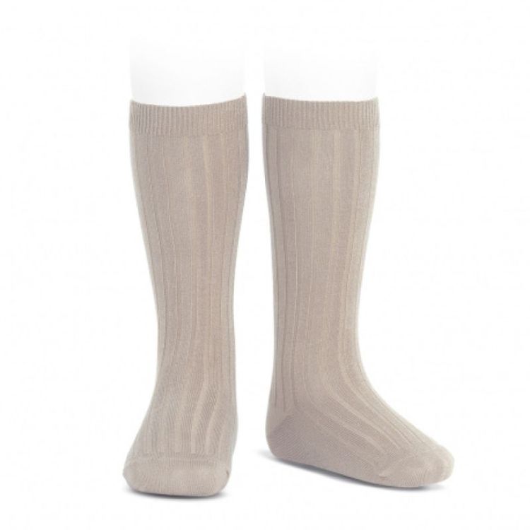 basic rib knee high socks 334 stone