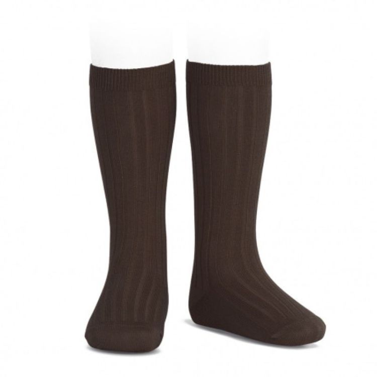 basic rib knee high socks 390 marron