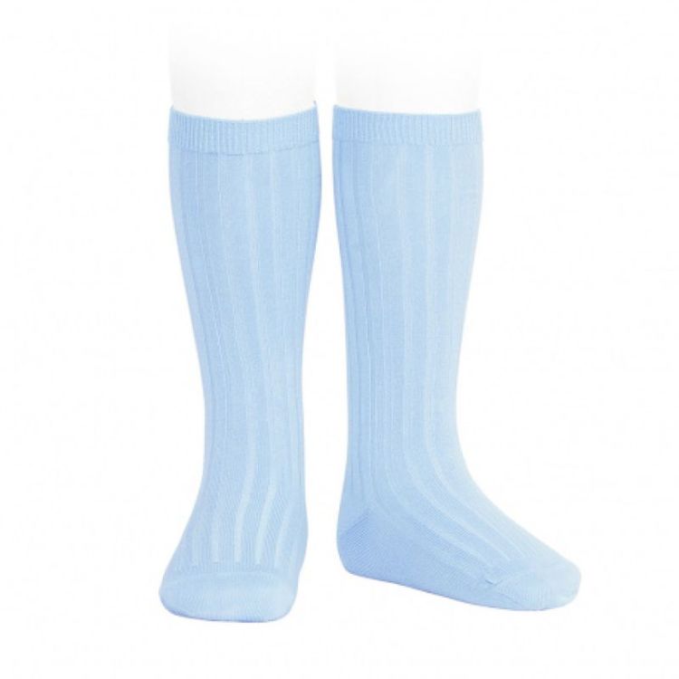 basic rib knee high socks 410 baby blue