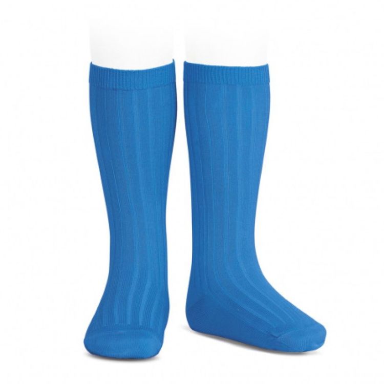 basic rib knee high socks 447 electric bl