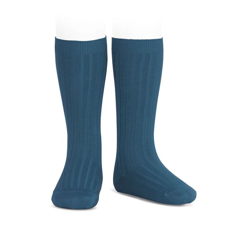 basic rib knee high socks 453 ocean
