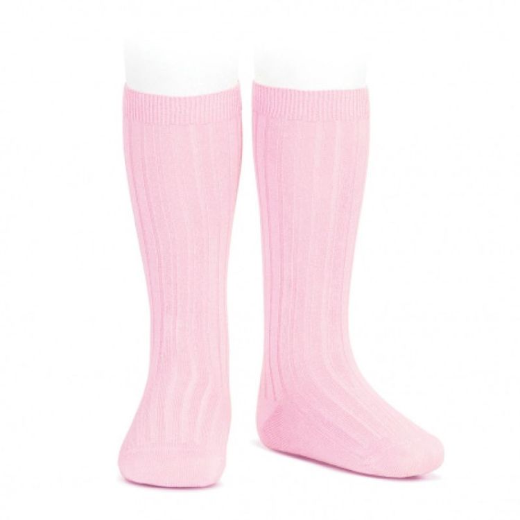 basic rib knee high socks 500 pink