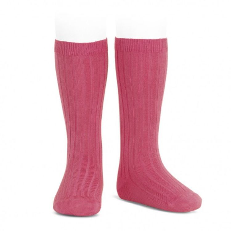 basic rib knee high socks 521 carmine
