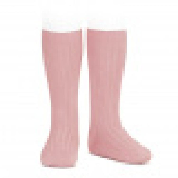 basic rib knee high socks 526 pale pink