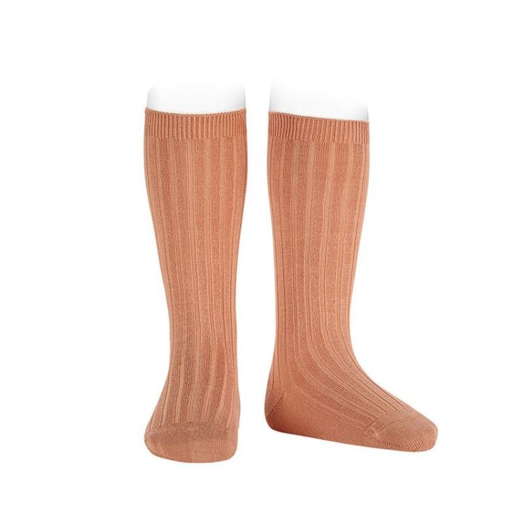 basic rib knee high socks 677 nougatine