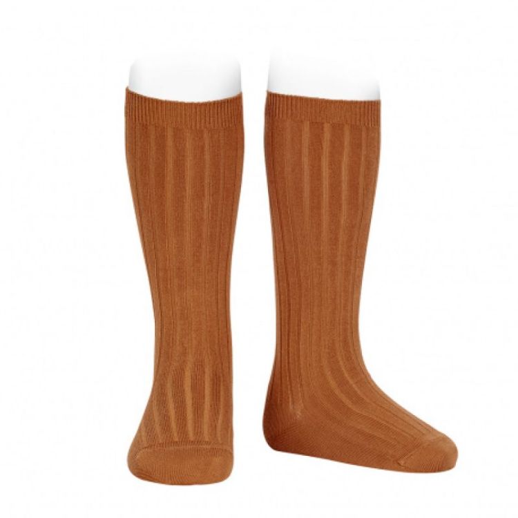 basic rib knee high socks 688 cinnamon
