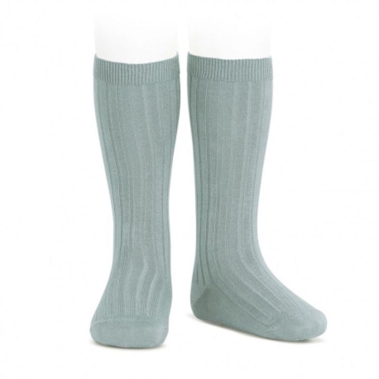 basic rib knee high socks 756 dry green