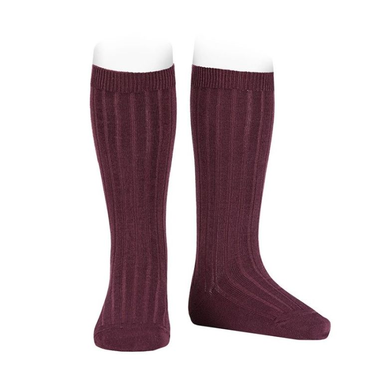 basic rib knee high socks 596 syrah